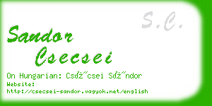 sandor csecsei business card